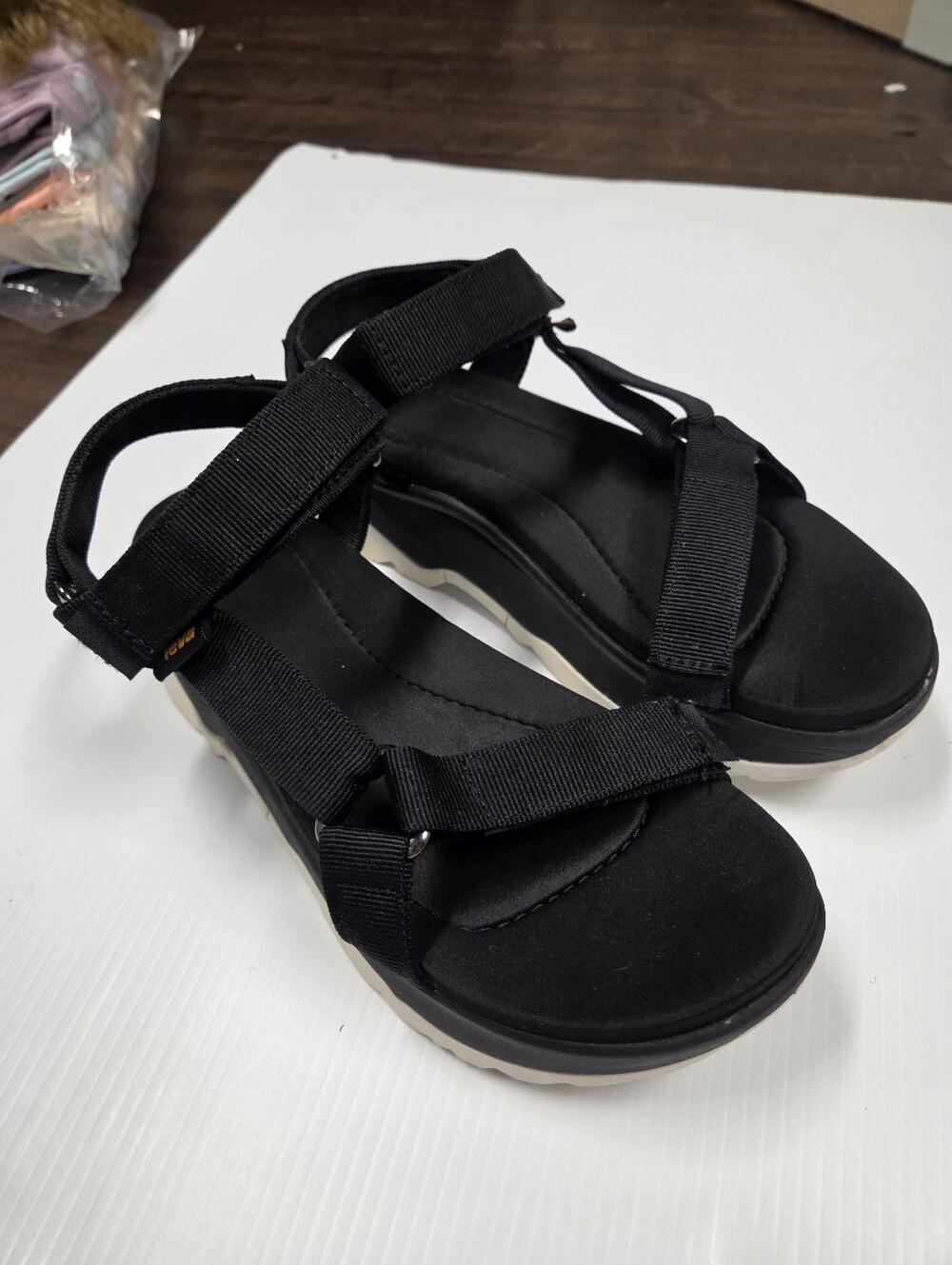 Teva Women's Jadito Universal Strappy Platform Sandals Size 7 Black White - Picture 3 of 6